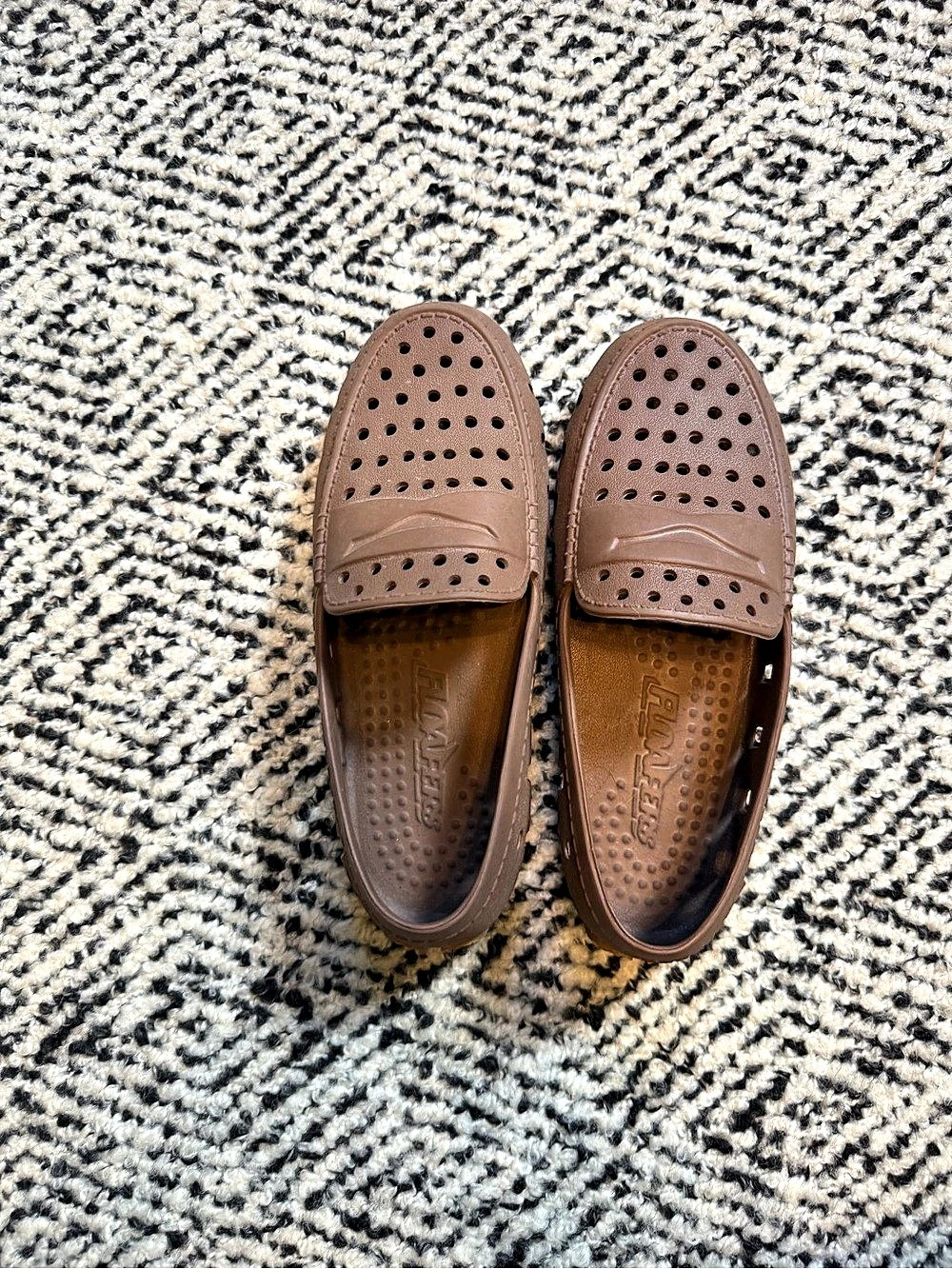 Floaters big boys Brown Perforated loafers US 4